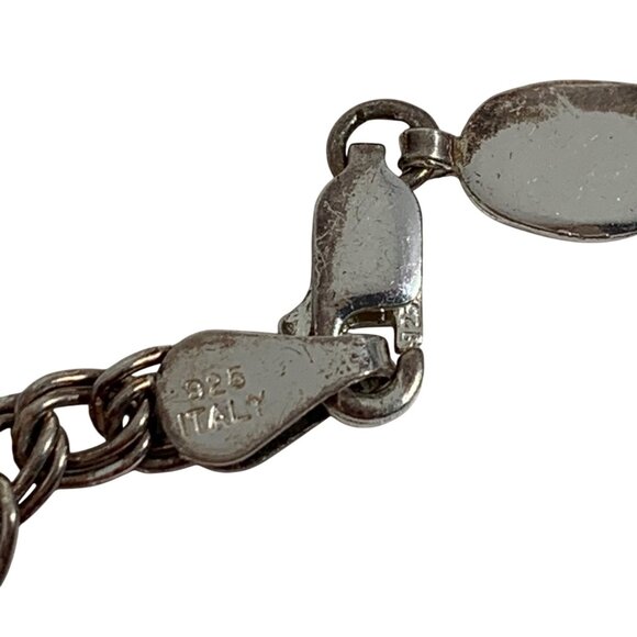 925 S/S Italy Double Chain Link Bracelet Masonic Charm Order of Eastern Star VTG - Picture 7 of 8